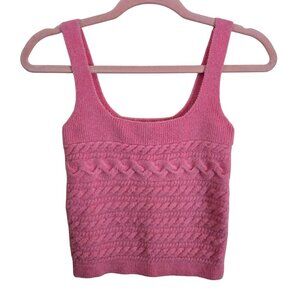 J.Crew Wool Alpaca CableKnit Crop Tank Sweater Super Soft Pink 2023 Size S